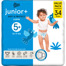 Etos Luiers Junior+  Maat 5+ 12-17 kg  Value Pack 34 stuks