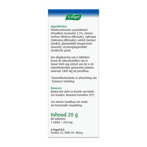 A.Vogel Passiflora Rustgevende1* Tabletten Helpt Bij Stressmomenten1* 80 stuks
