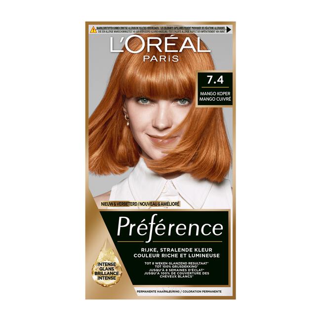 L'Oréal Paris Préférence Permanente Haarkleuring 7.4 Mango