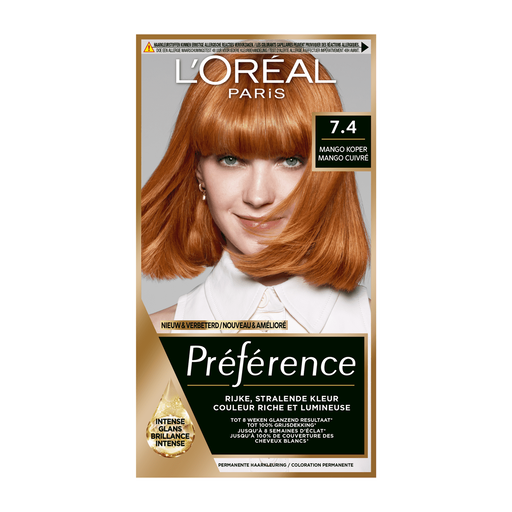 L'Oréal Paris Préférence Permanente Haarkleuring 7.4 Mango
