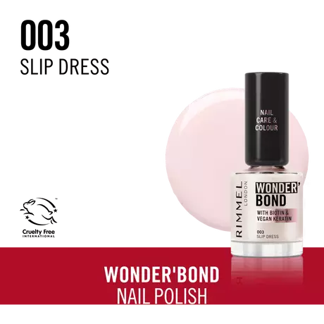 Rimmel London Wonder'Bond Care+Color Nagellak Roze 003 Slip Dress