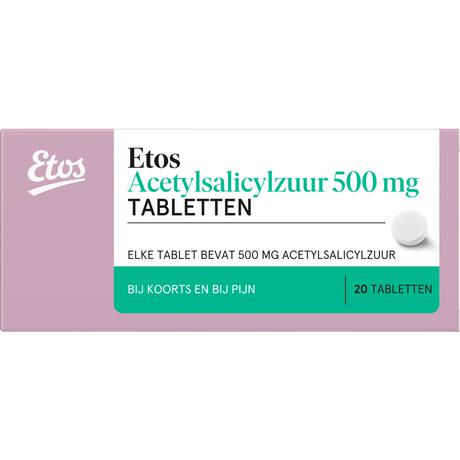 Etos acetylsalicylzuur tablet 500mg 20st