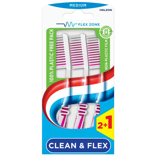 Aquafresh Clean & Flex Medium 2+1 Tandenborstel - 3 stuks