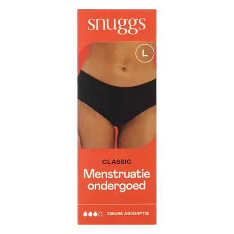 Snuggs Menstruatieondergoed Zware Menstruatie Classic Zwart Maat L