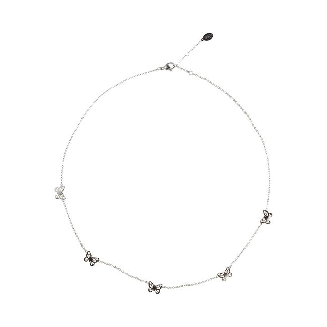 BiSjU Jewellery Ketting Hartje en Balletjes Zilver Plated