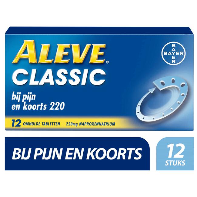 Aleve Classic bij o.a. hoofdpijn griep verkoudheid en koorts 12 tabletten