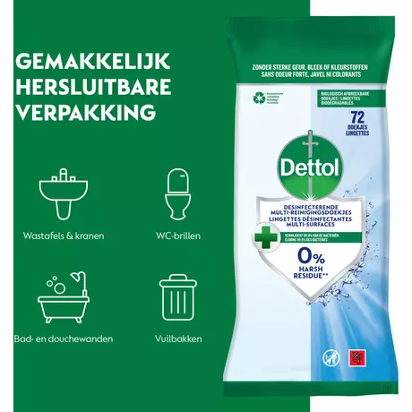 Dettol Desinfecterende Multi-Reinigingsdoekjes 72 stuks