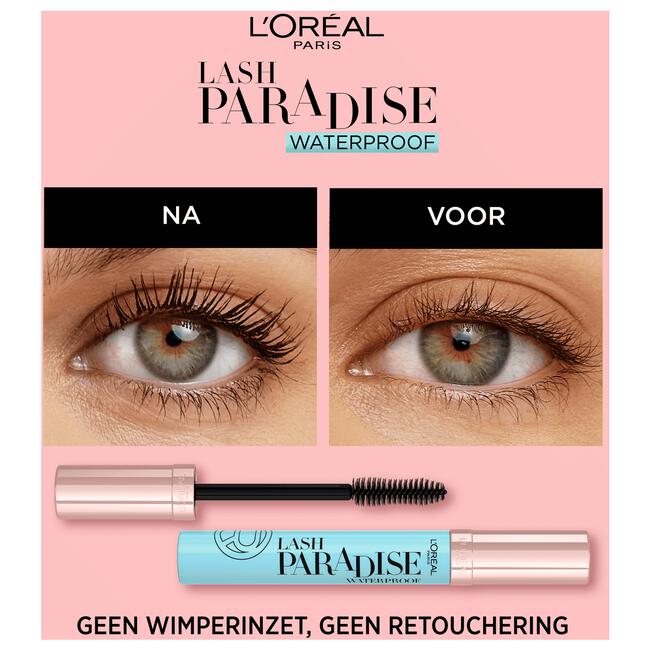 L'Oréal Paris Lash Paradise Volume Mascara Waterproof Zwart
