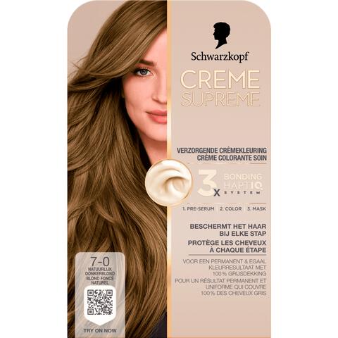 Schwarzkopf Creme Supreme Haarkleuring 7-0 Natuurlijk Donkerblond