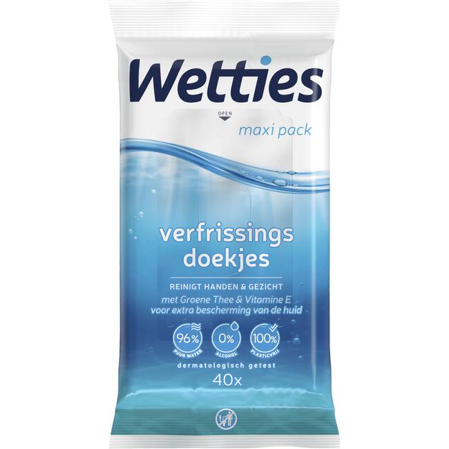 Wetties Maxi Pack Verfrissingsdoekjes 40 stuks