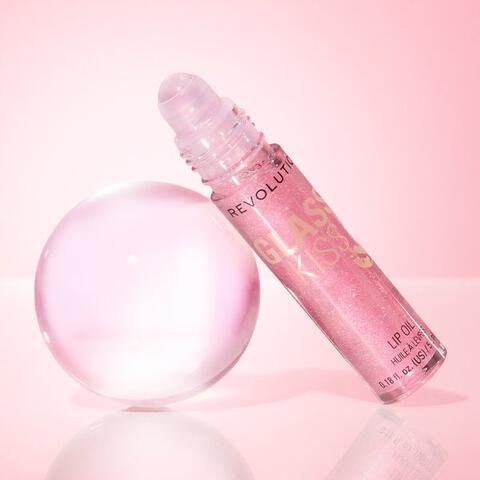 Revolution Glass Kiss Roller Ball Lip Oil Fairytale Peach Shimmer