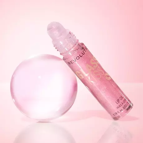 Revolution Glass Kiss Roller Ball Lip Oil Fairytale Peach Shimmer