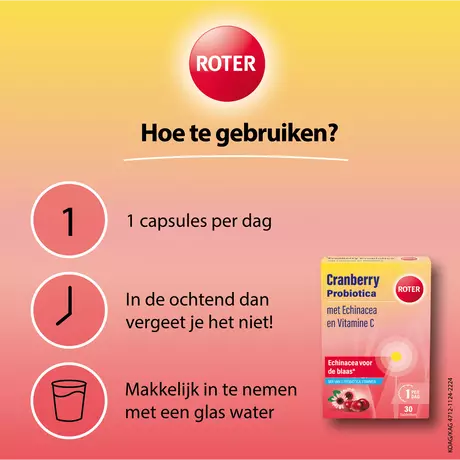 Roter Cranberry + Probiotica Capsules 30 Stuks