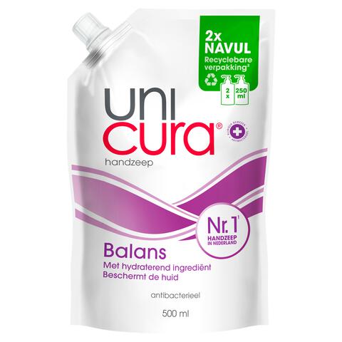 Unicura Balans Antibacteriële Handzeep Navulzak 500 ML