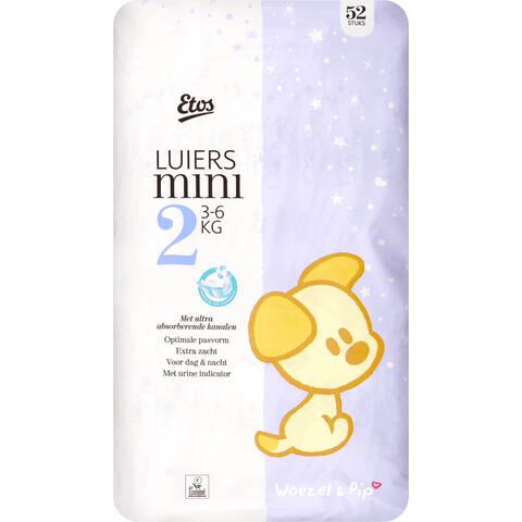 ETOS Woezel & Pip Luiers Mini Maat 2 Megabox 156 stuks