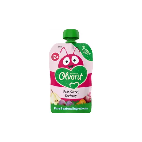 Olvarit Knijpfruit Peer Wortel Rode Biet 12+ Maanden 100 gram