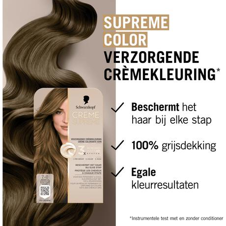Schwarzkopf Creme Supreme Haarkleuring 7-0 Natuurlijk Donkerblond