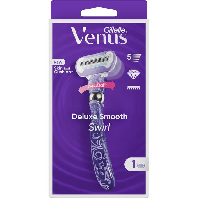 Gillette Venus Deluxe Smooth Swirl Extra Glad Scheersysteem 5 Blades