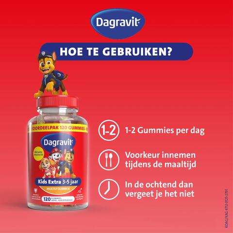 Dagravit Kids Xtra 3-5 jaar 120 gummies
