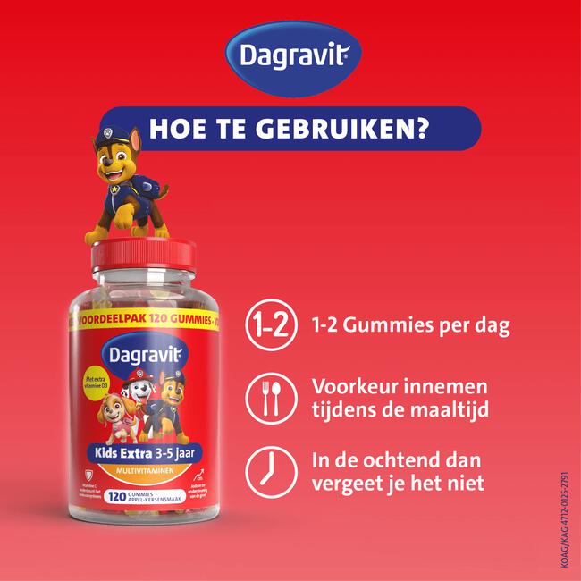 Dagravit Kids Xtra 3-5 jaar 120 gummies