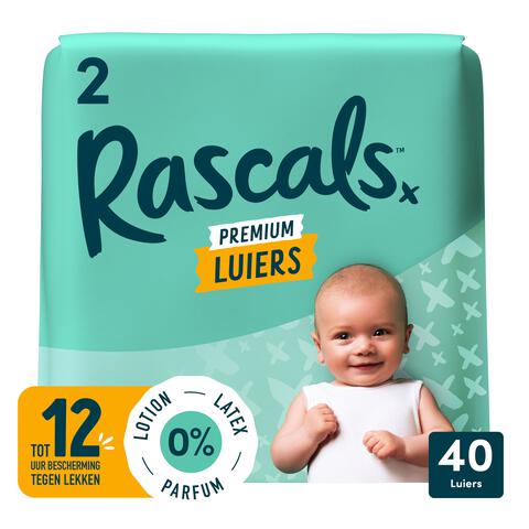 Rascals Premium Luiers Maat 2 4-8 KG 40 stuks