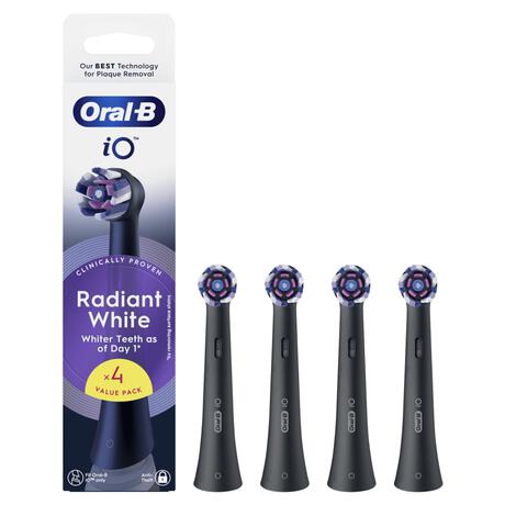 Oral-B iO Radiant White Opzetborstels Zwart 4 Stuks