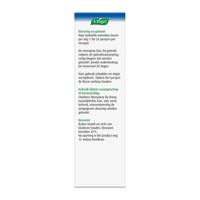 A.Vogel Cinuforce Neusspray Droog Neusslijmvlies & Korstjes Spray 15 ML