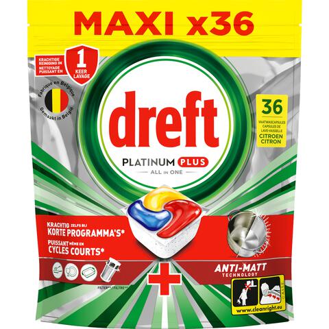 Dreft Platinum Plus Citroen Vaatwastabletten 36st
