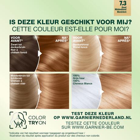 Garnier Nutrisse Crème Permanente Haarverf 7.3 Goudblond
