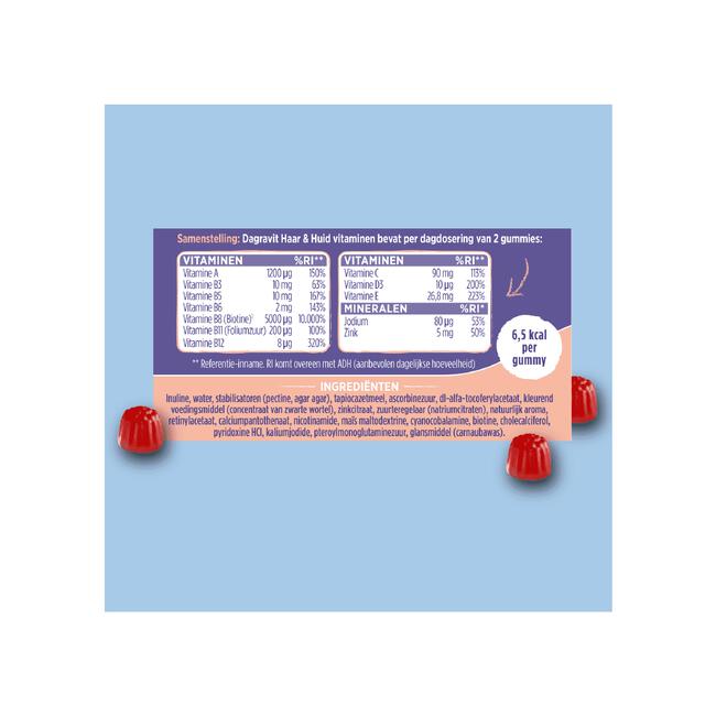 Dagravit Gummies Huid & Haar Vitamines 60ST