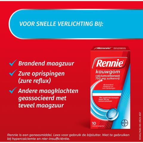 Rennie Kauwgom Suikervrij 10 stuks