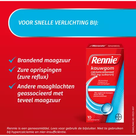 Rennie Kauwgom Suikervrij 10 stuks