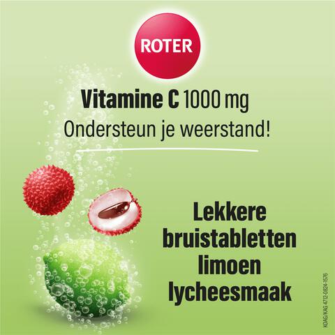 Roter Vitamine C 1000mg Bruistabletten Lime/Lychee 15 stuks