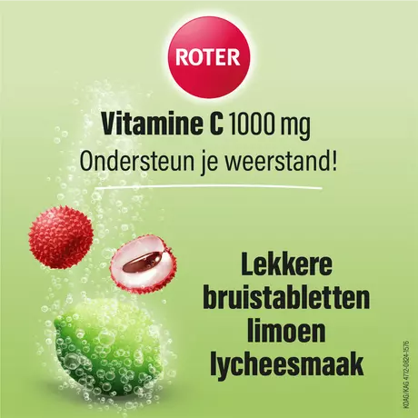 Roter Vitamine C 1000 MG Lime Lychee Bruistabletten&nbsp;15 stuks