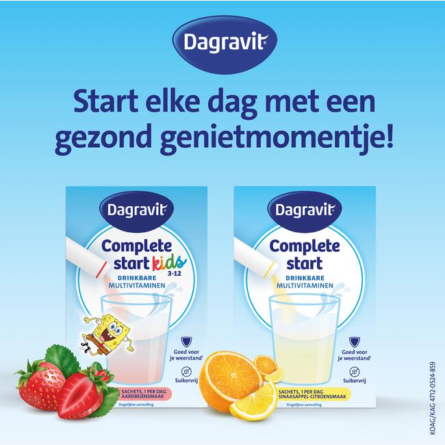 Dagravit Complete Start Kids Multivitamine Aardbei 30 stuks