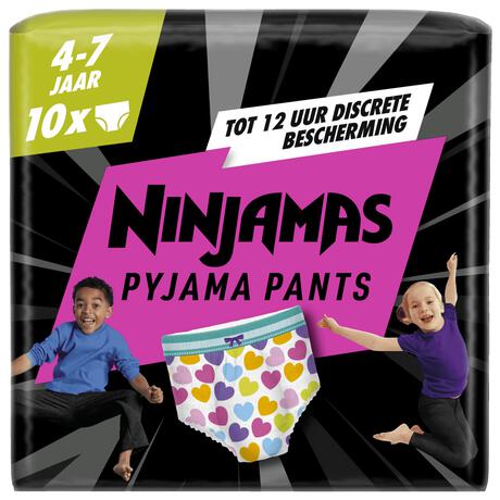 Ninjamas Pants Luierbroekjes Meisje Maat 7 4-7 Jaar 10 Stuks