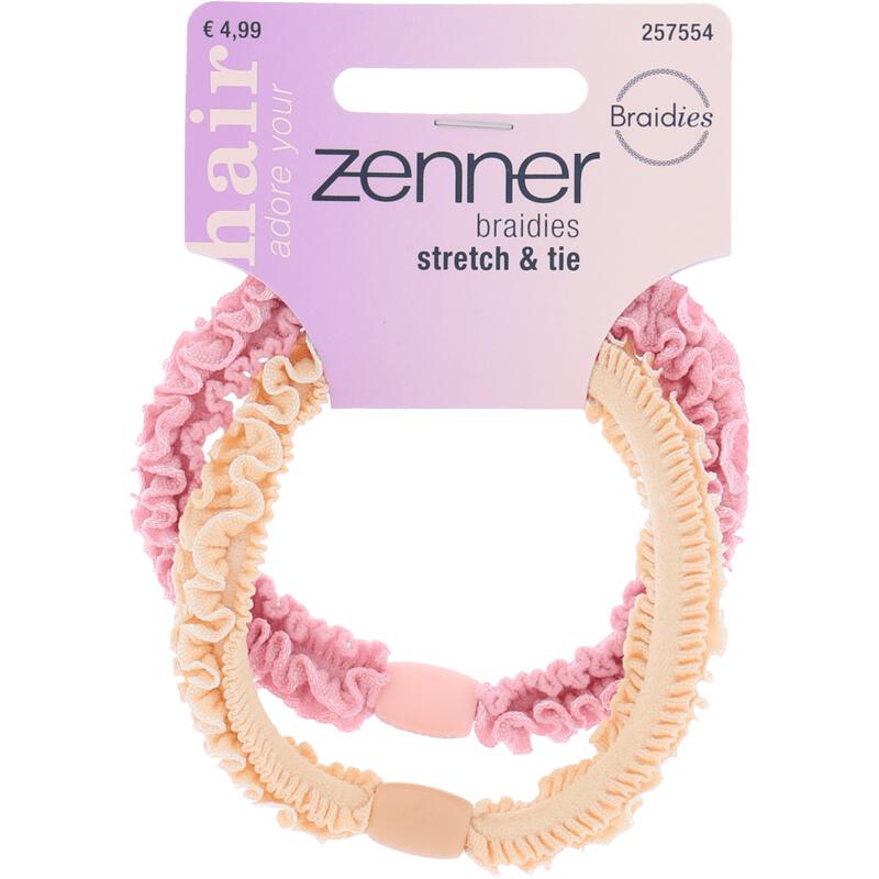 Zenner Haarelastiek Braidie Rouche/Peach 2x