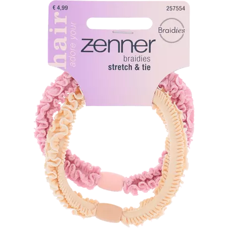 Zenner Haarelastiek Braidie Rouche/Peach 2x