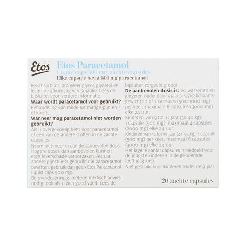 Etos Paracetamol 500 MG Liquid Caps 20