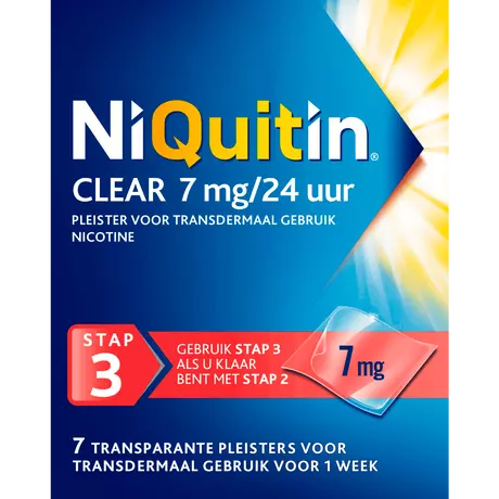 NiQuitin Clear Pleisters 7 mg Stoppen met roken