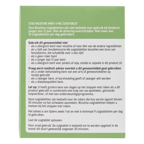 Etos Nicotine Zuigtabletten Mint 4 mg