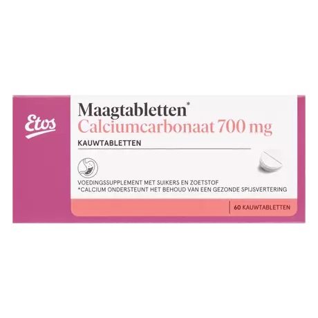 Etos Maagtabletten Calciumcarbonaat 700 MG 60 stuks