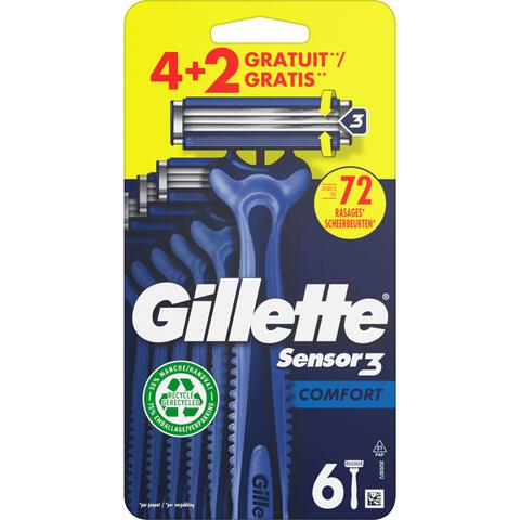 Gillette Sensor3 Comfort Wegwerpmesjes 4+2 stuks