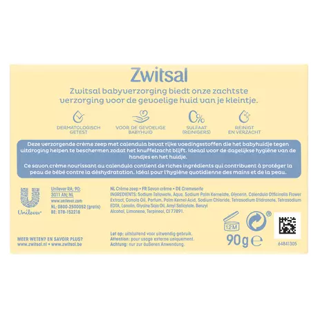 Zwitsal Crème Zeep 4x90 gram