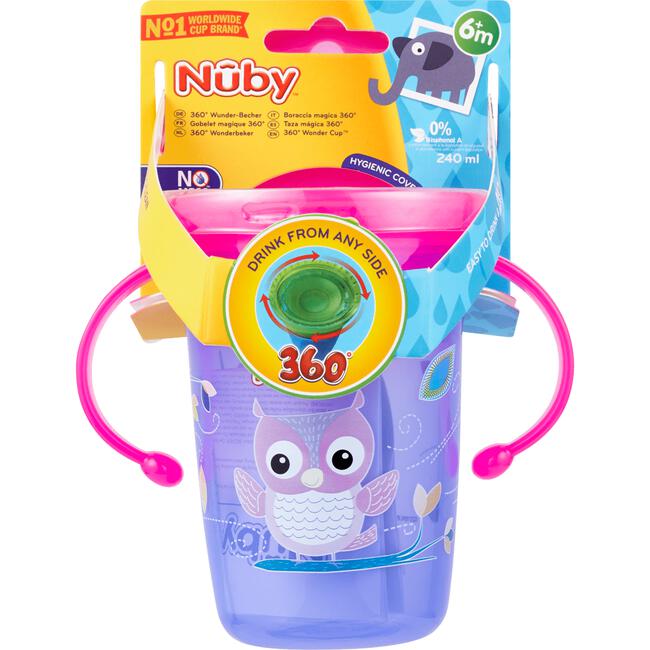 Nûby 360 Graden Wondercup met Handvaten Paars 6+ m 240 ML