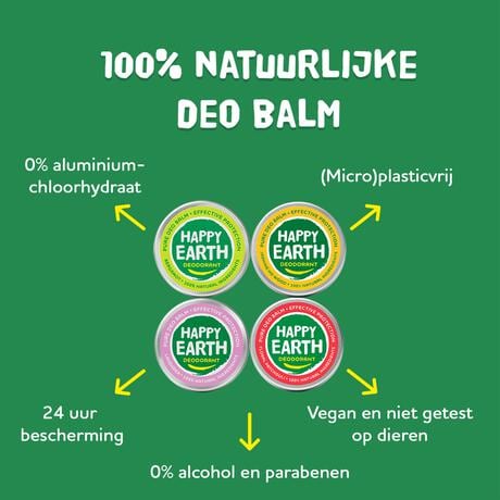 Happy Earth 100% Natuurlijke Lavender Deodorant Balm 45 GR