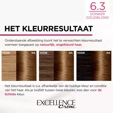 L'Oréal Paris Excellence Crème Verzorgende Kleuring 6.30 Donker Goudblond