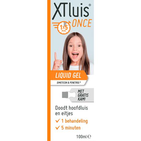 XTluis Once Liquid Gel 100 ML Dood Hoofdluis en Eitjes Inclusief Luizenkam