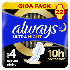 Always Ultra Maandverband Secure Night Met Vleugels 22 stuks
