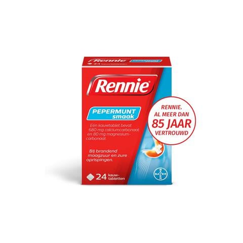 Rennie Pepermunt Kauwtabletten Bij Brandend Maagzuur 24 stuks